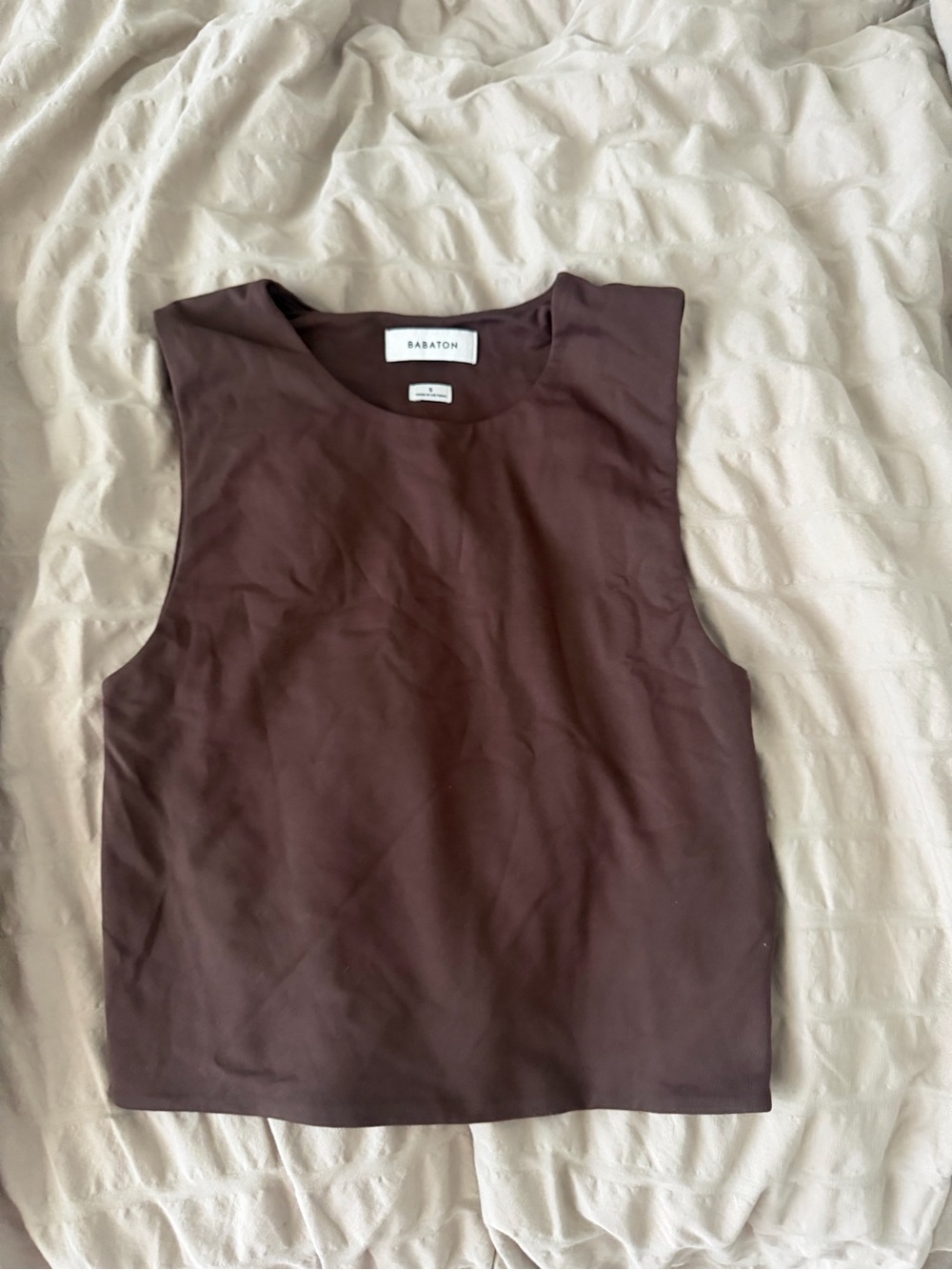 Babaton Chocolate Brown Sleeveless Muscle Tank